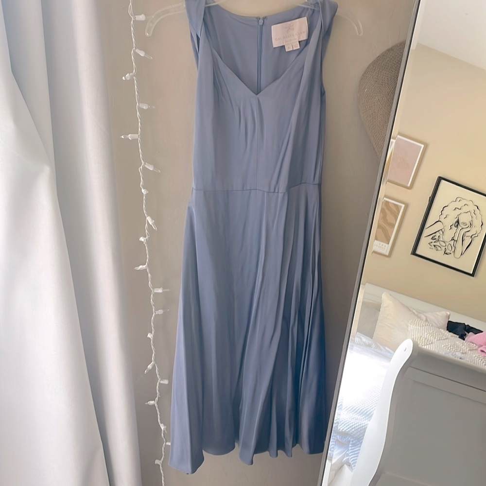gal meets glam silky blue dress